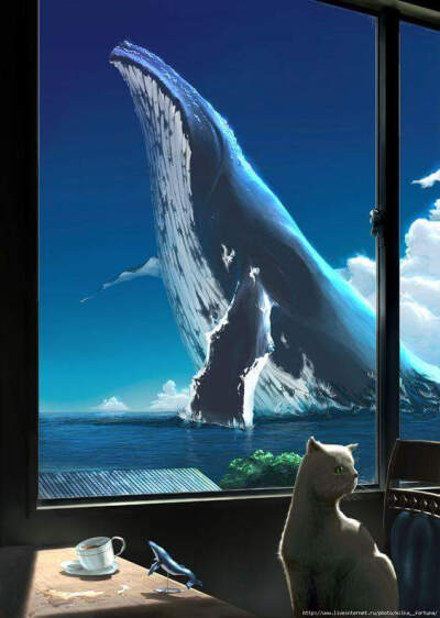 鲸鱼动漫图片意境图片