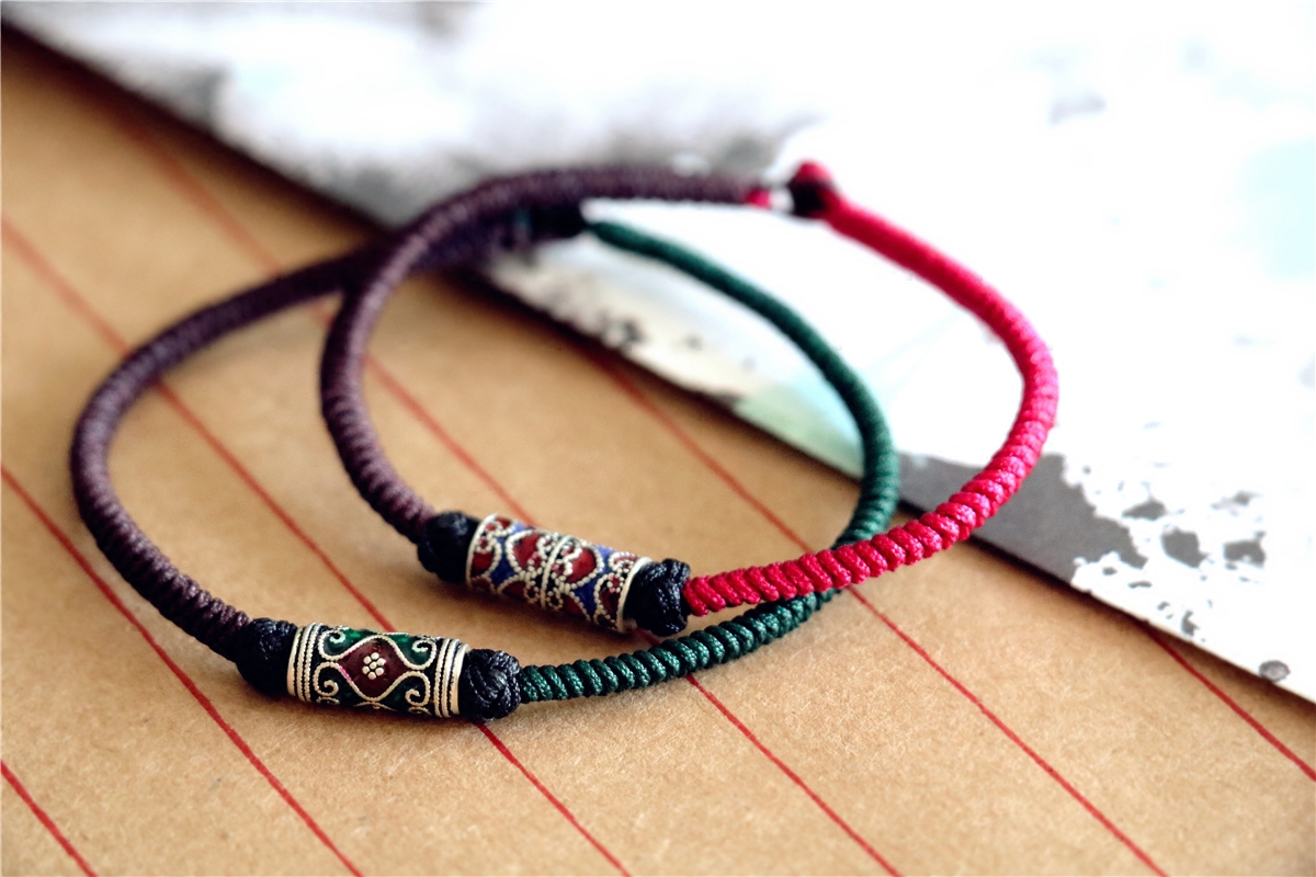 紧密金刚结 菠萝结 纽扣结 珐琅纯银桶珠