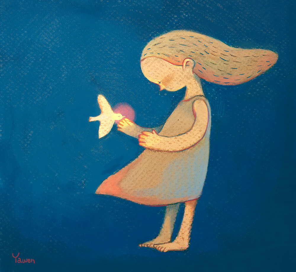 我的悲伤-yawe-郑雅文__涂鸦王国插画