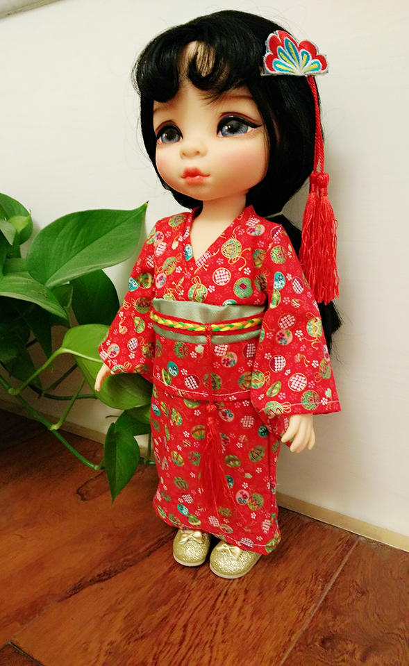 独家手作 迪斯尼/迪士尼动画师沙龙娃娃衣服 进口和风绣球和服