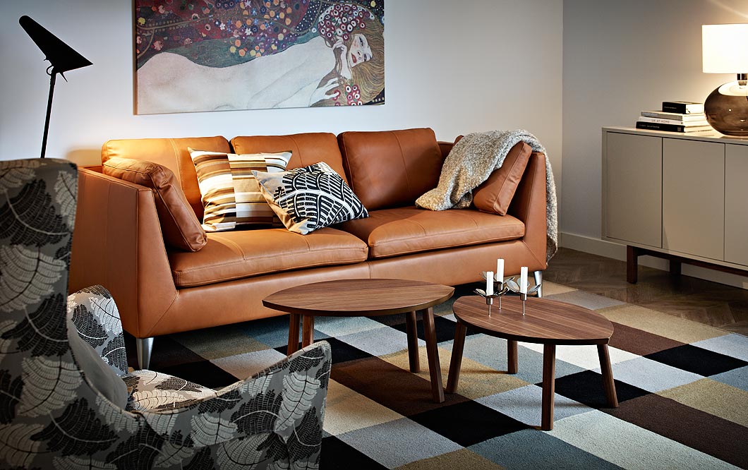 stockholm 斯德哥尔摩 三人沙发,采用 seglora 西格劳拉 天然皮革