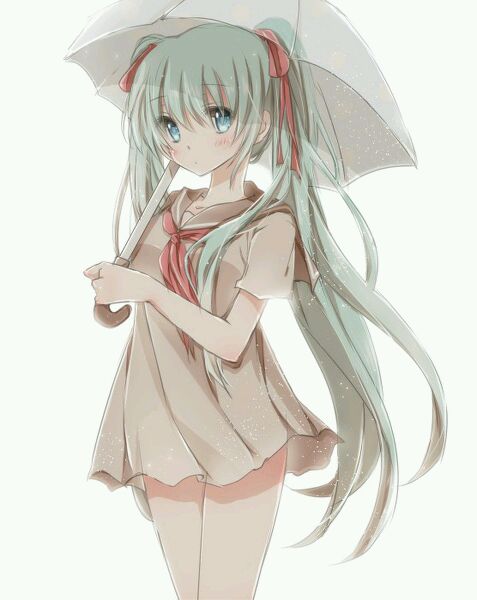 初音撑伞