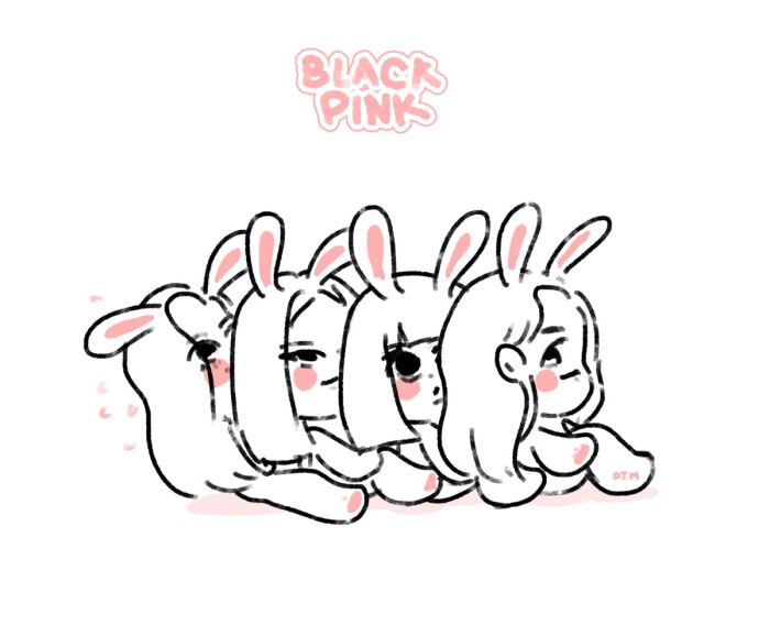 blackpink卡通简笔画图片
