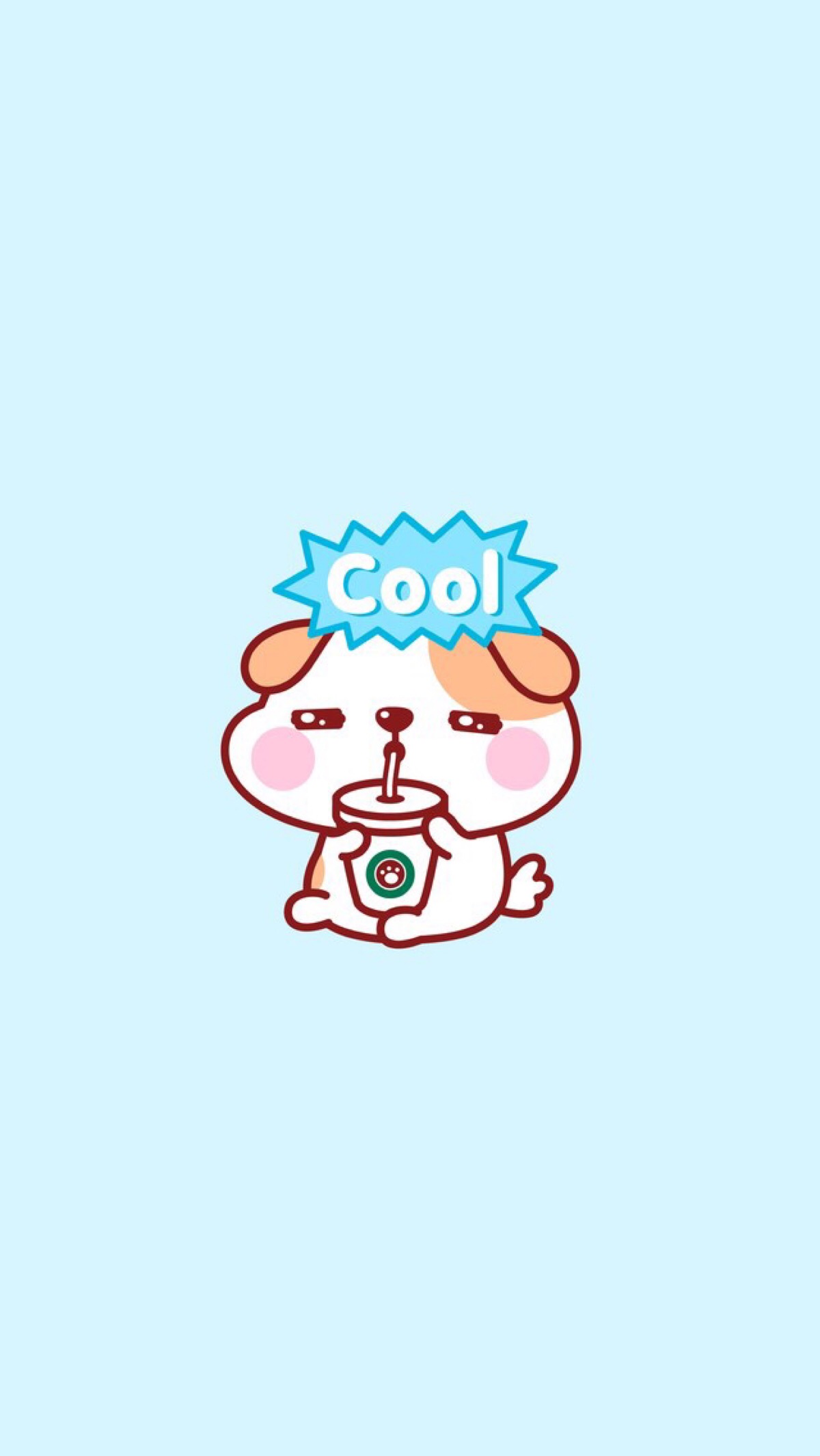 可爱简单插画萌系小清新薄荷绿蓝色绿色平铺iphone壁纸786378