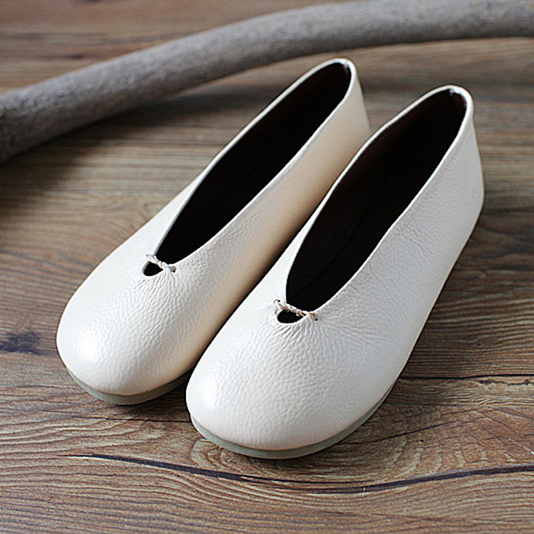 moslem禅意棉麻手工头层牛皮森女鞋复古文艺简约百搭单鞋小白鞋女