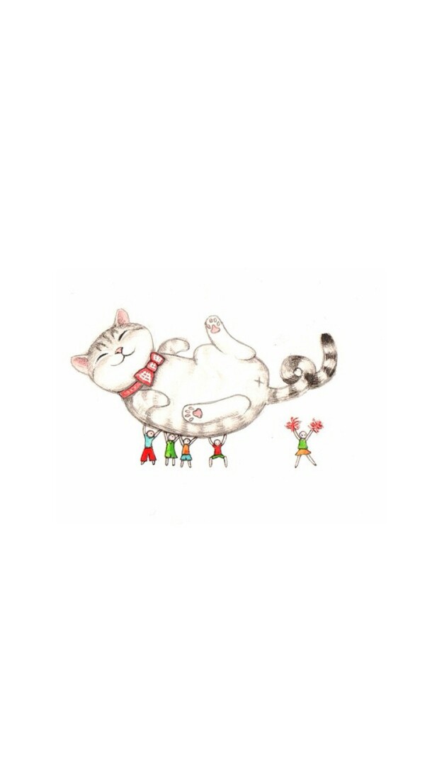 动物 猫咪 头像 空间 插画 男女 可爱 夏天 壁纸 手绘 动漫 卡通 背景