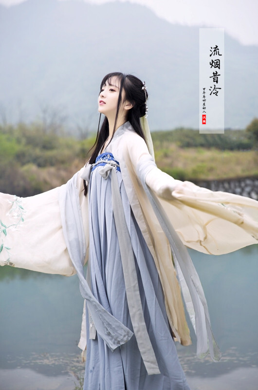 【流烟昔泠】汉服刺绣女齐胸襦裙豆蔻年华少女系列-杜若