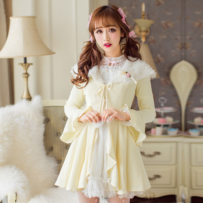 糖果雨2016秋冬季新款女装日系甜美公主长袖开衫针织衫披肩上衣女