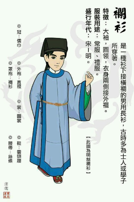汉服常服,礼服襴衫