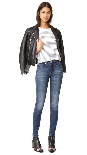 blank denim 高腰牛仔裤