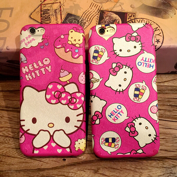 iphone6 plus卡通凯蒂猫磨砂硅胶手机壳苹果6s全包可爱保护套软新