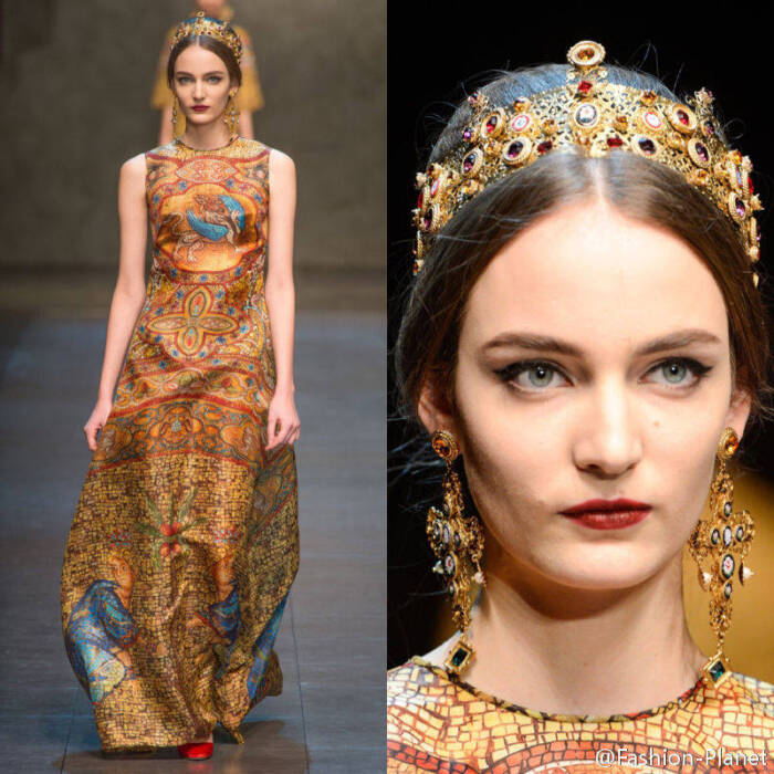 dolce & gabbana 极为经典的一场秀,将拜占庭风情展现得淋漓尽致