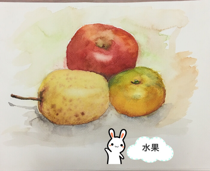 水彩写生,水果,康颂200中粗,16k,梵高12色