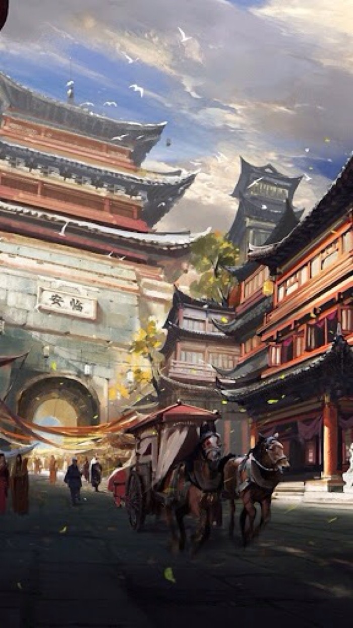 二次元 插画 风景 建筑