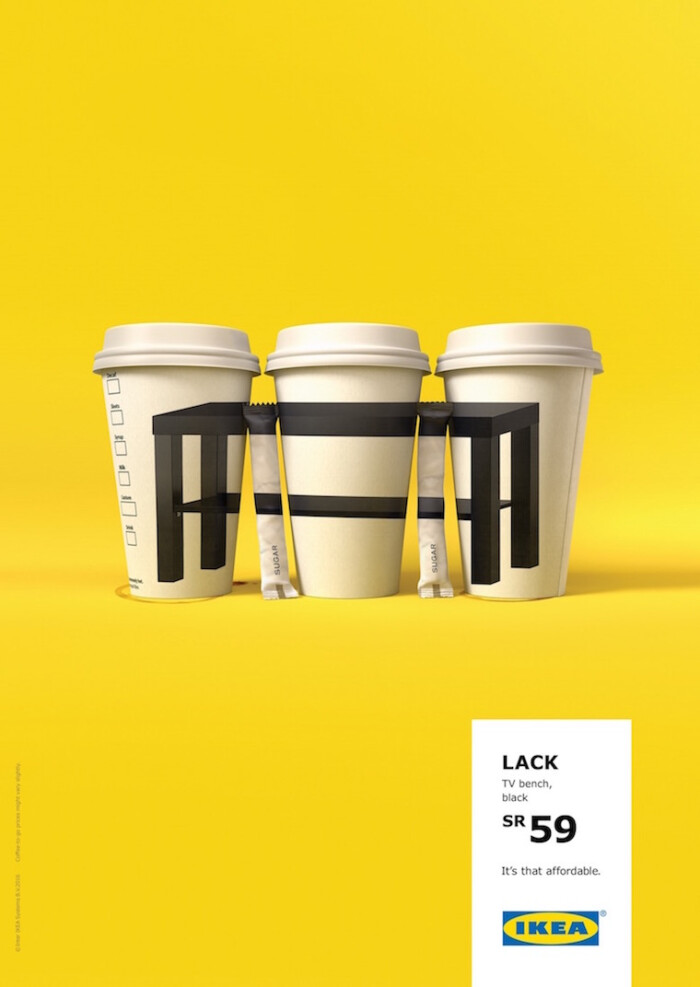 ikea 宜家海报设计 用低价的商品通过组装的方式表现促销的家具,告诉