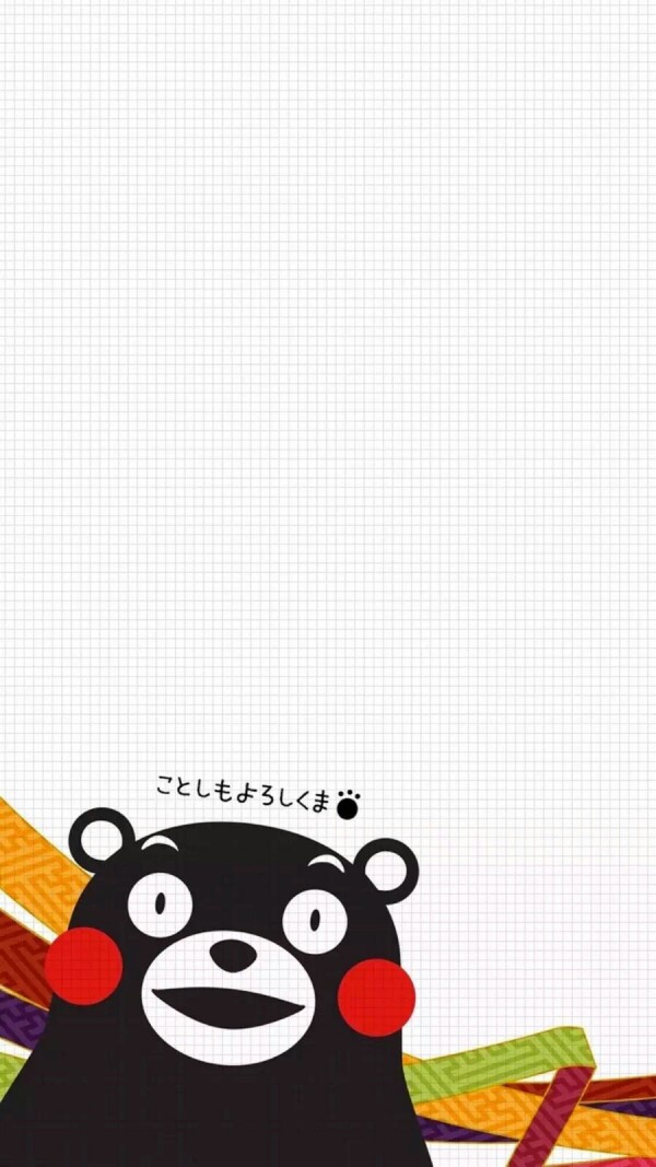 格子控 小清新 熊本熊 可爱 萌系 背景 壁纸 锁屏