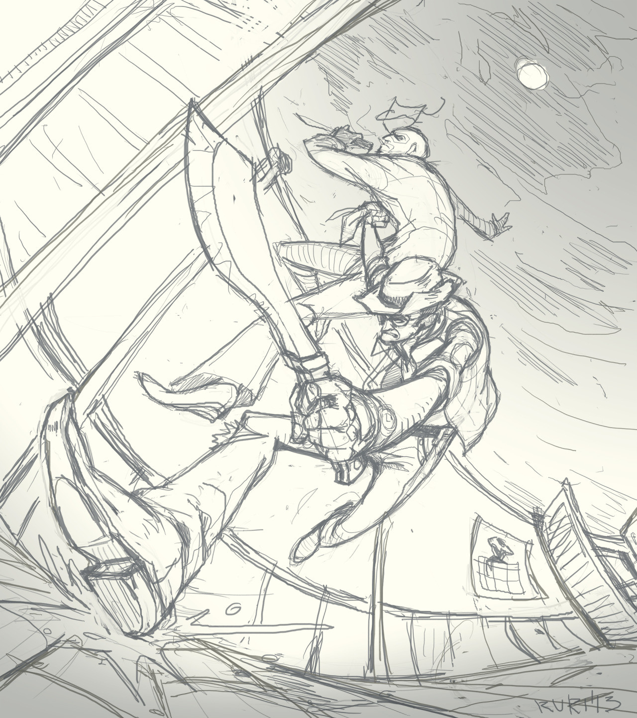 【ruri 444】sketchlog 战斗场景