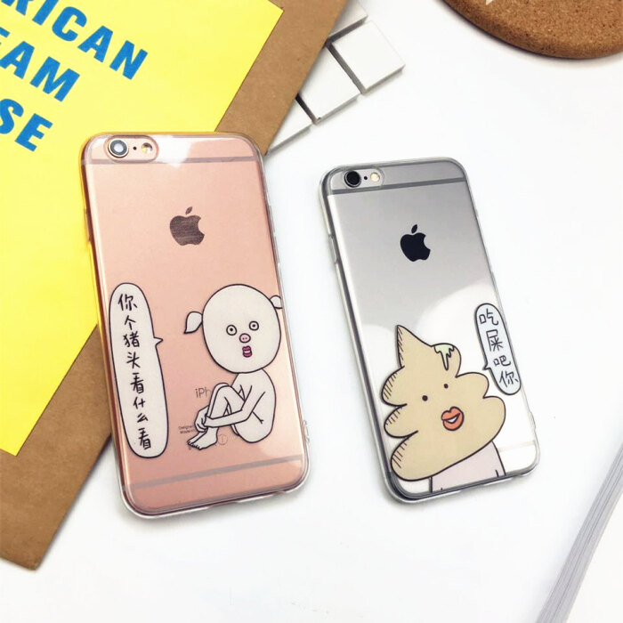 恶搞iphone6s手机壳 苹果6plus透明超薄软壳 5s搞怪情侣保护套 潮