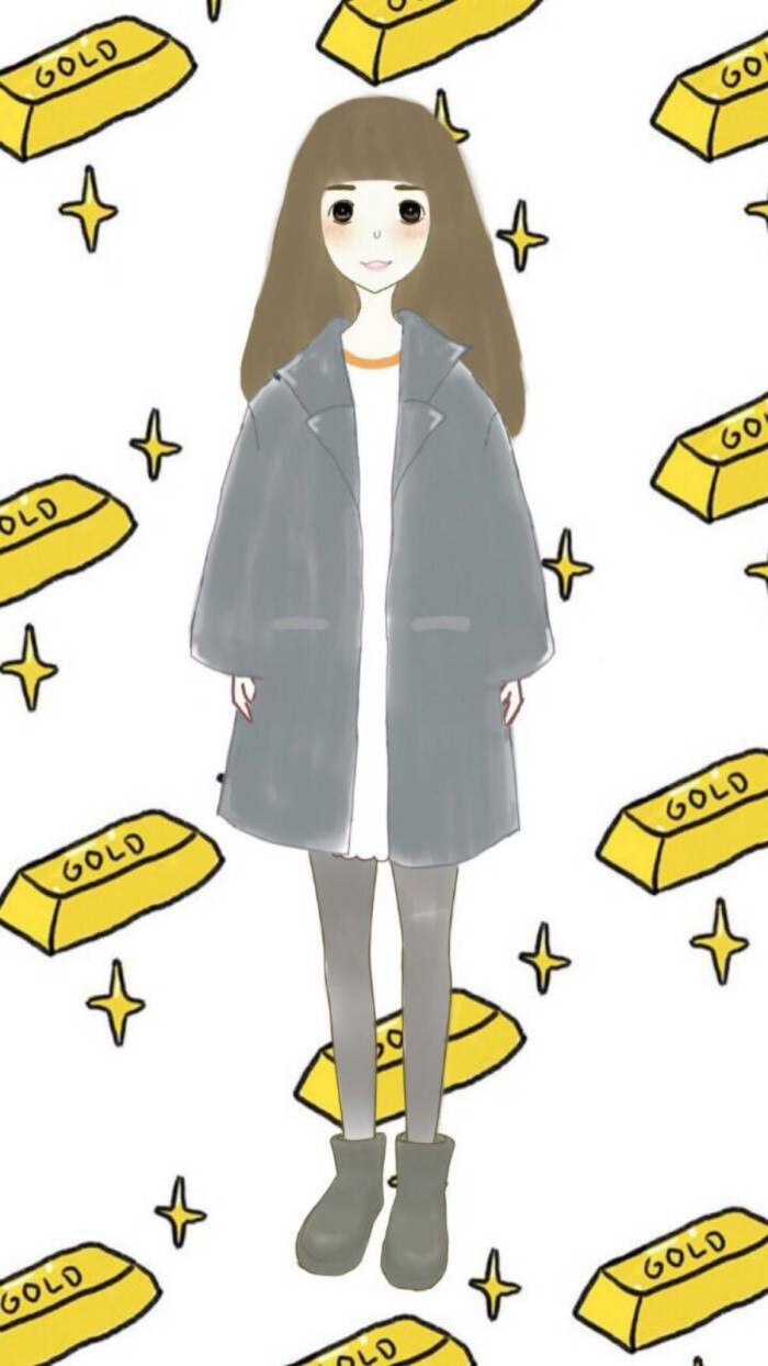 女孩 小清新 插画 手绘 简约 头像 个性 锁屏 【微博:分享iphone壁纸