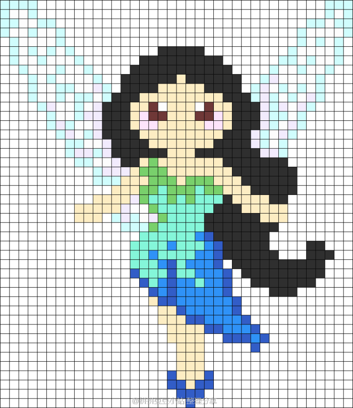 拼拼豆豆图纸 迪士尼动画 - 梦幻仙子