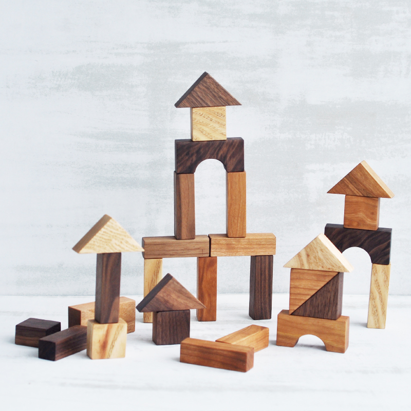 积木套装实木婴儿童早教启蒙拼装益智亲子玩具安全无漆|耕造