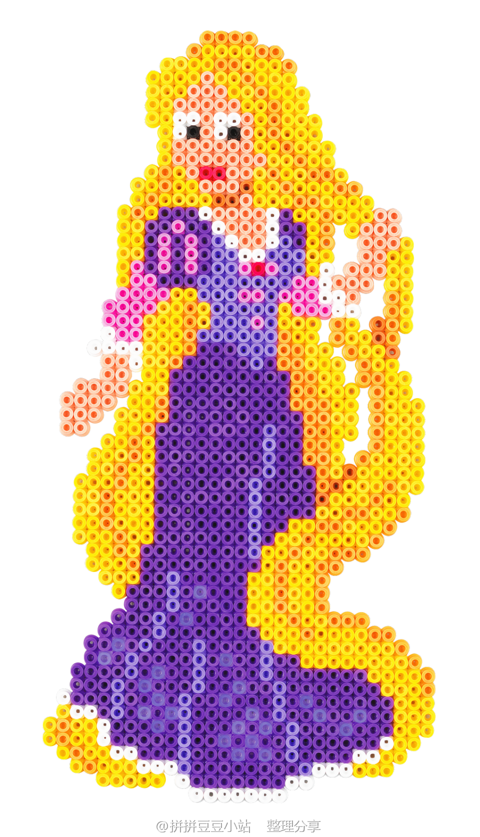 拼拼豆豆作品 迪士尼动画 - 长发公主专业定制- 拼豆图纸拼拼豆豆作品