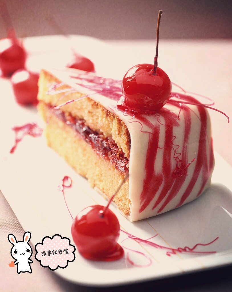 【水果甜品】『樱桃蛋糕』用料:鸡蛋2个,白糖20克,巧克力炼乳40克