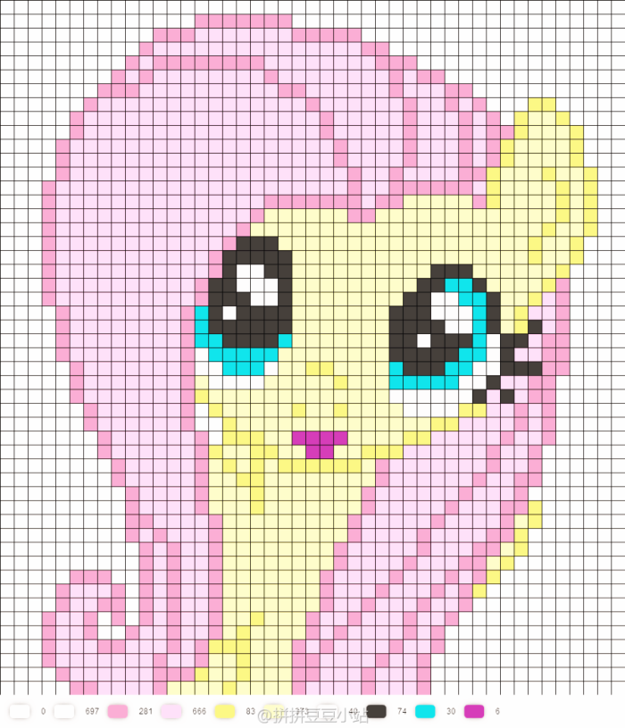 拼拼豆豆作品图纸宝莉-柔柔mylittleponycad小马变成长方形图片