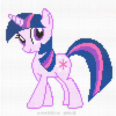 拼拼豆豆图纸大陆宝莉-紫悦mylittlepony打崩溃小马图纸图片