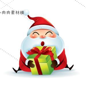 22组q版卡通圣诞节圣诞老人礼物雪花装饰eps矢量素材ai126