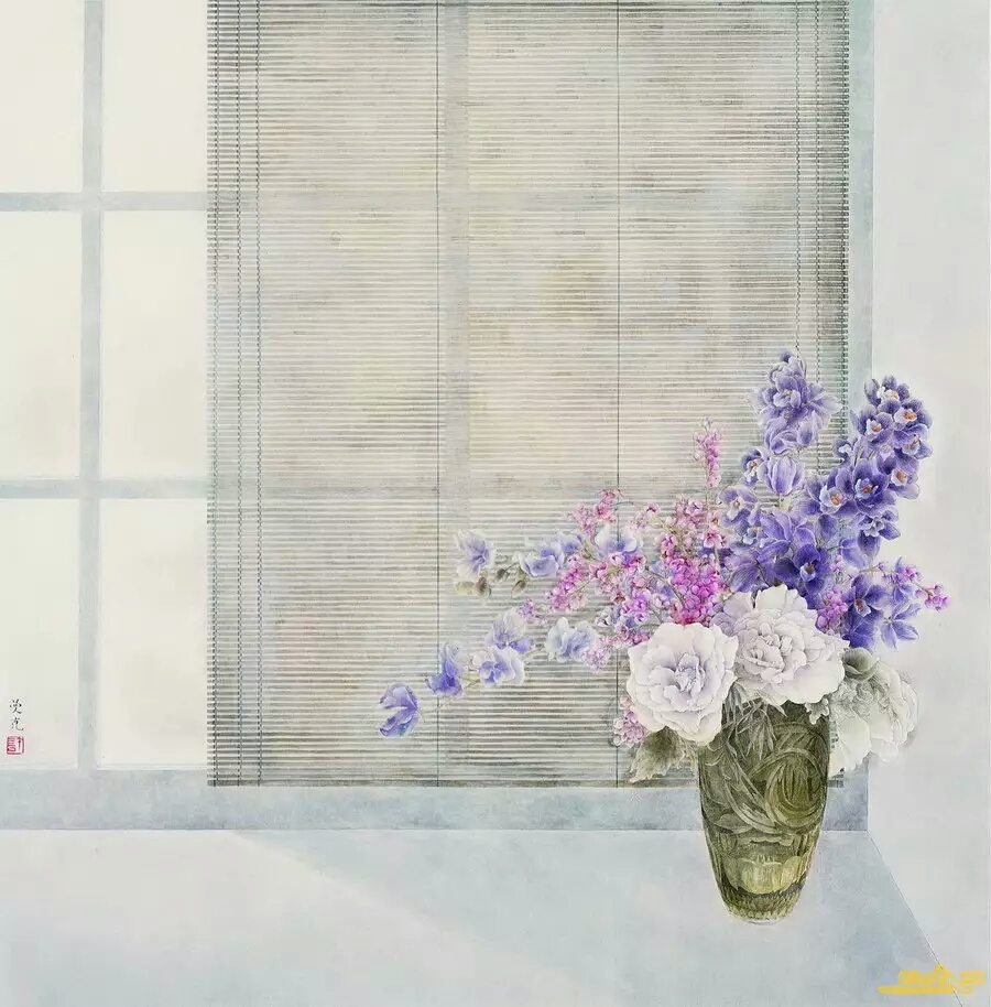 许曼克工笔花鸟淡彩