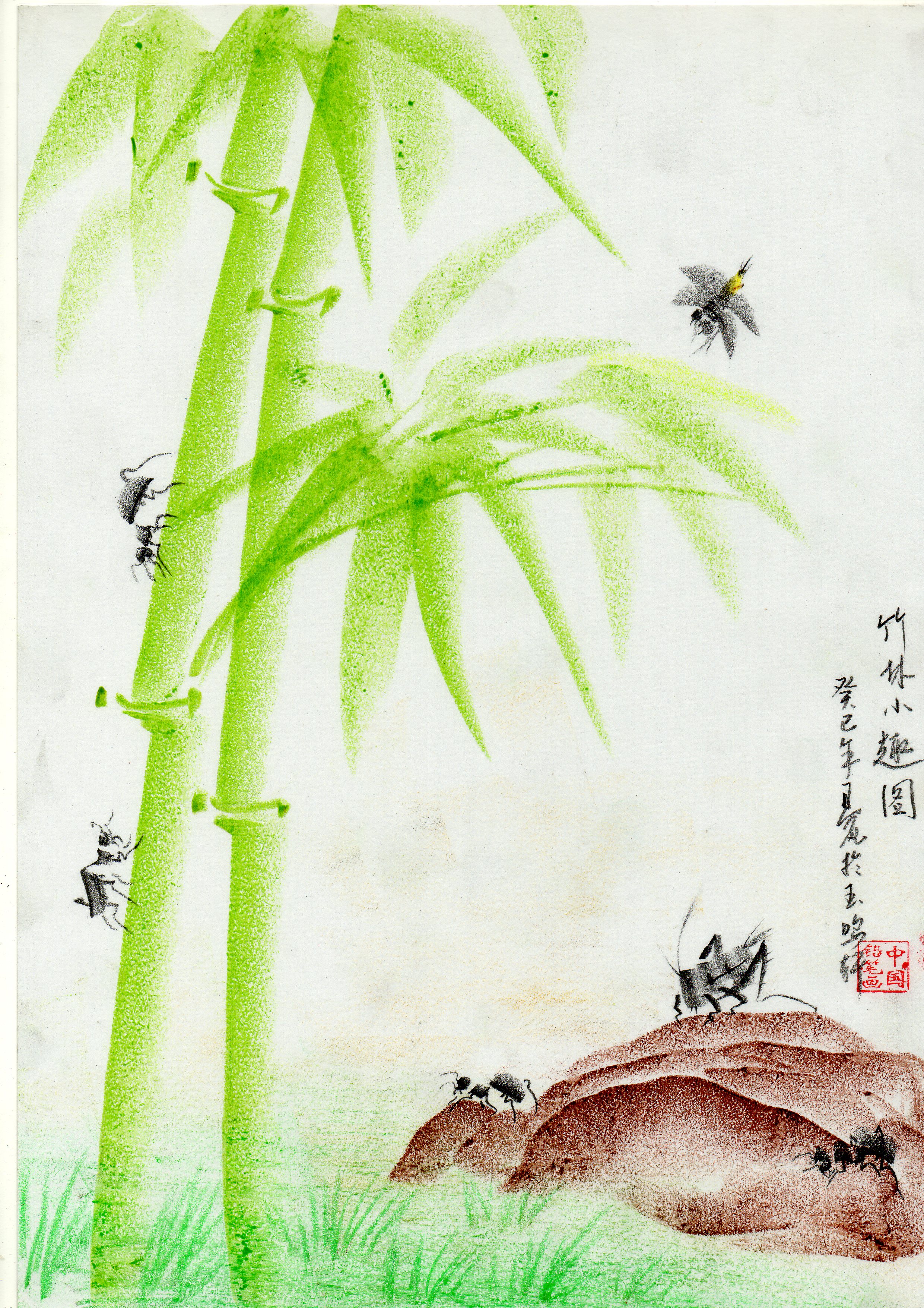 它是以单色和彩色硬质画笔为绘画工具,通过"硬笔"和"画垫"的相结合;以
