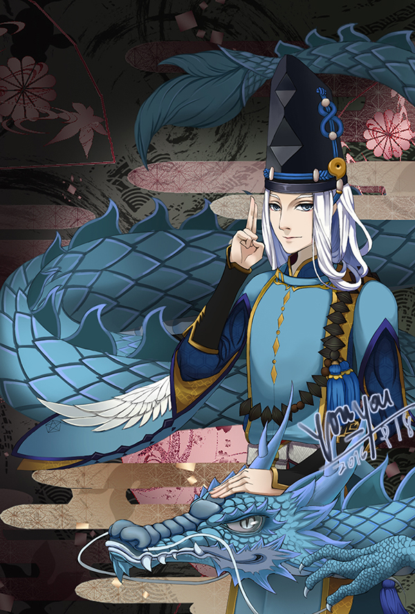 阴阳师 安倍晴明 画师:幽幽幽的蓝 本作品pixiv id=58890316