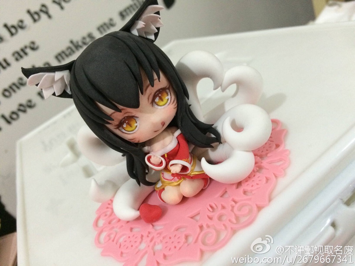 【青青手作】lol英雄联盟 九尾妖狐阿狸 超轻粘土手办