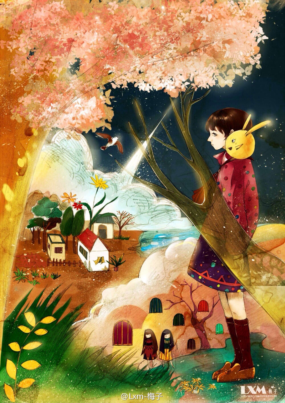 美美哒的手绘插画 by lxm梅子