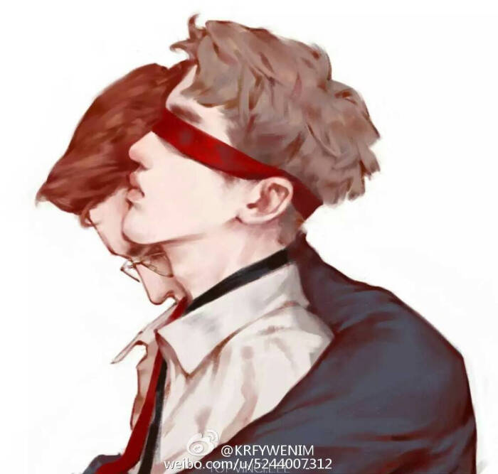 吴亦凡手绘 素描漫画 卡通吴亦凡 kris exo 花美男 偶像 明星 帅哥 小