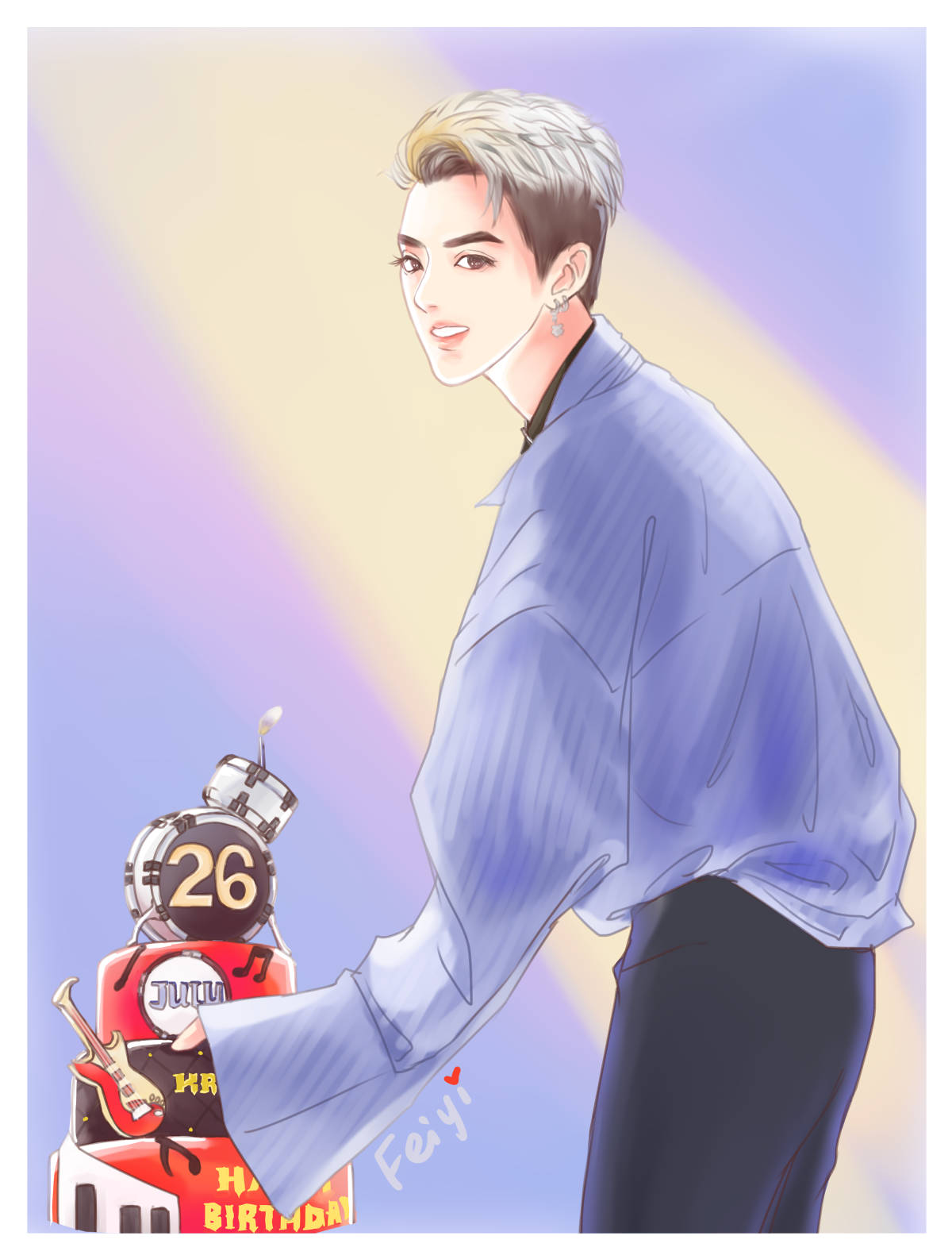 吴亦凡手绘 素描漫画 卡通