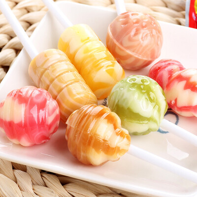 韩国进口零食 lotte乐天冰激凌棒棒糖6味165g袋装 创意水果棒棒糖