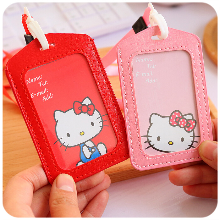 卡通hellokitty证件套可爱挂绳公交卡套学生校牌工作牌套银行卡套