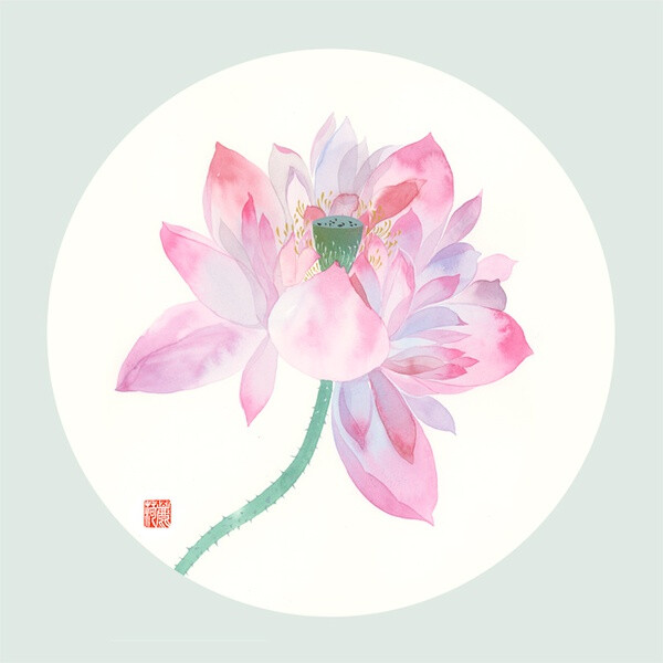 《花间集》插画师鹿荷的清新写意水彩插画