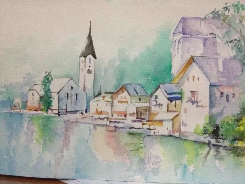 水彩画 风景水彩画 儿童画