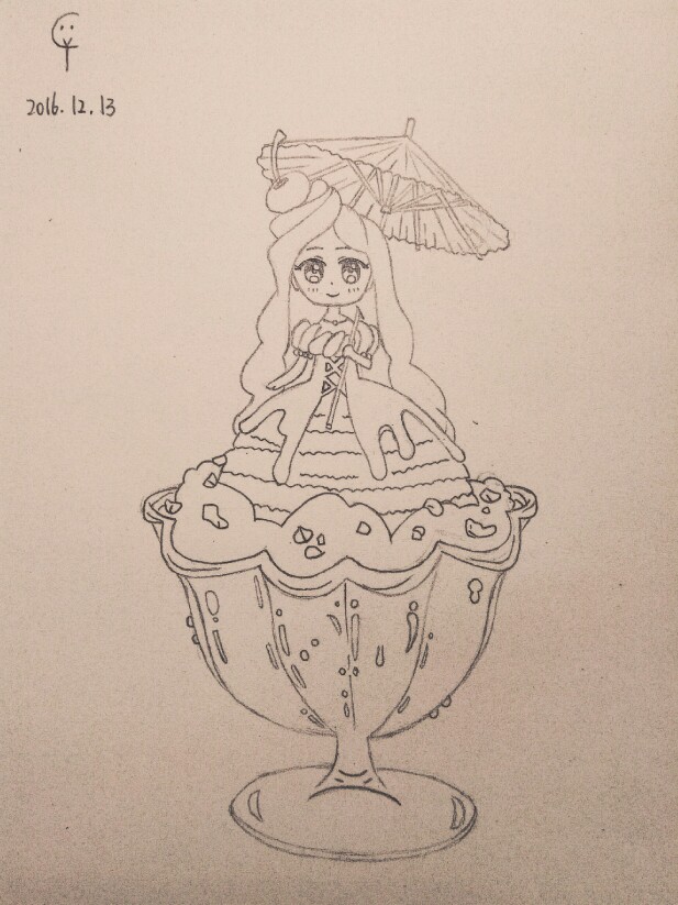 雪糕画法少女图片