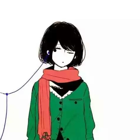 动漫情侣头像,耳机