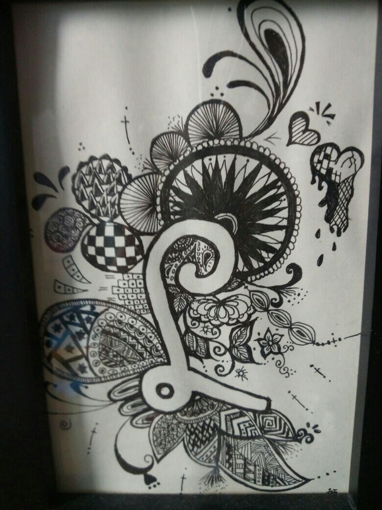 好友生日～第一次自己设计的字母缠绕画～l