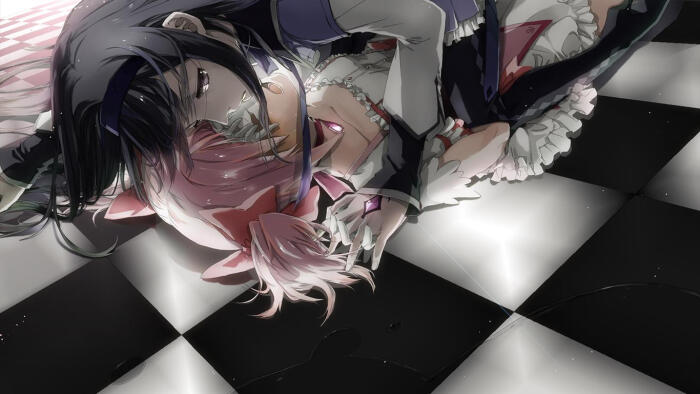 二次元 插画 少女 动漫 魔法少女小圆 晓美焰 鹿目圆香