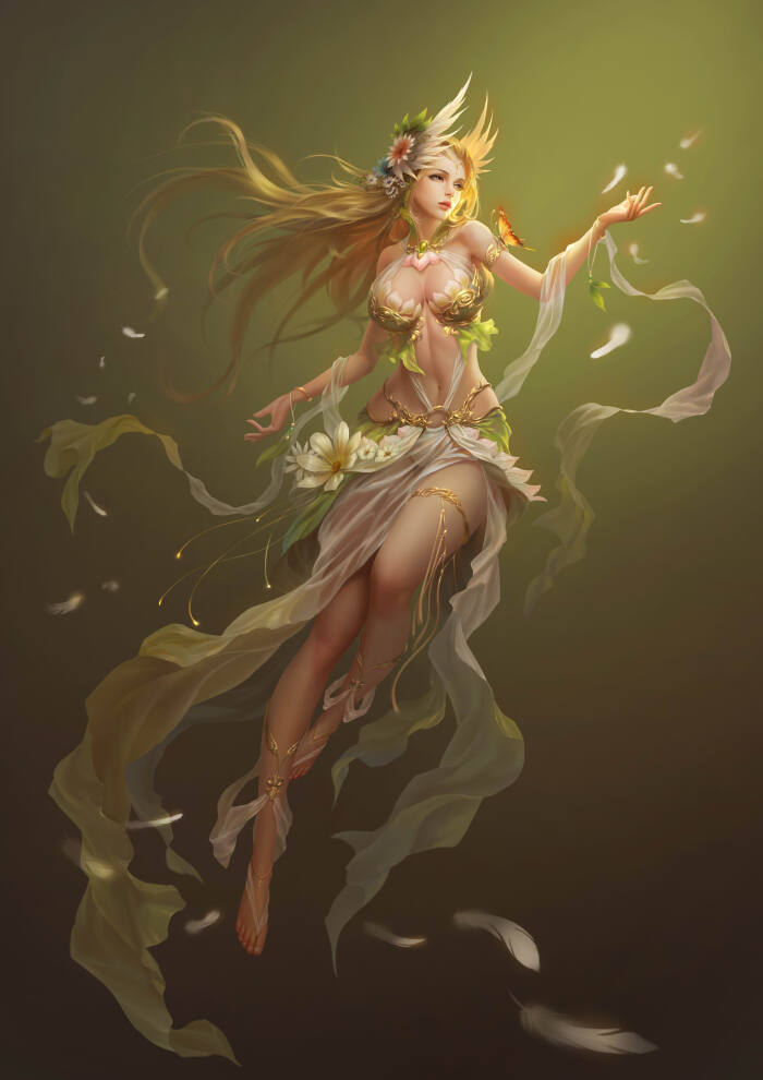 《女神联盟》人设 古风插画