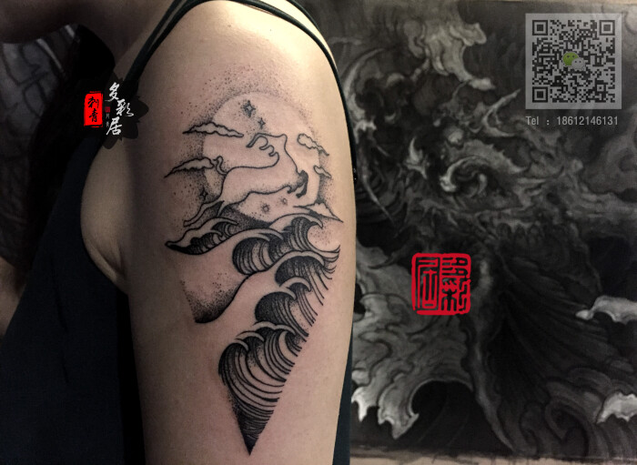 纹身##纹身图案大全##北京纹身##点刺纹身##原创手稿纹身##大臂纹身
