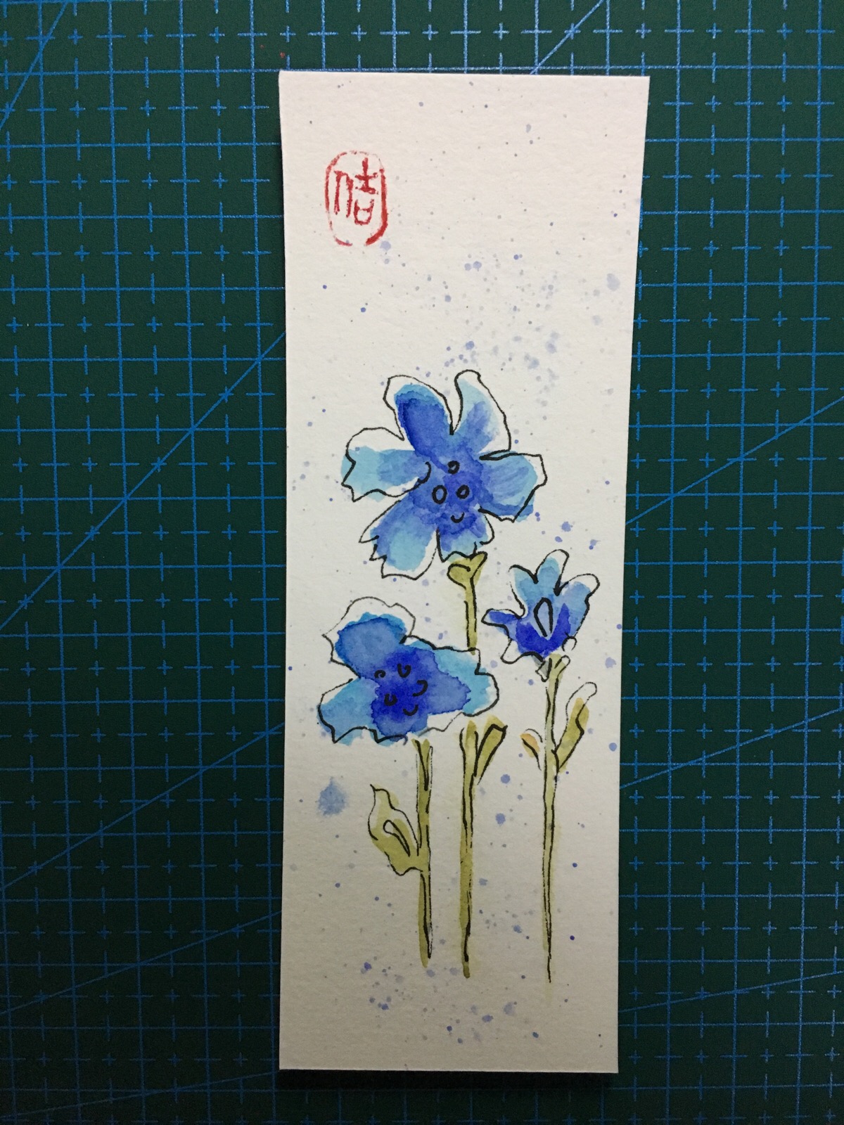 水彩书签