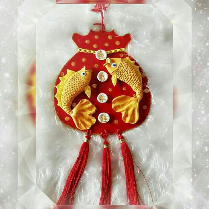 粘土金鱼福袋挂饰