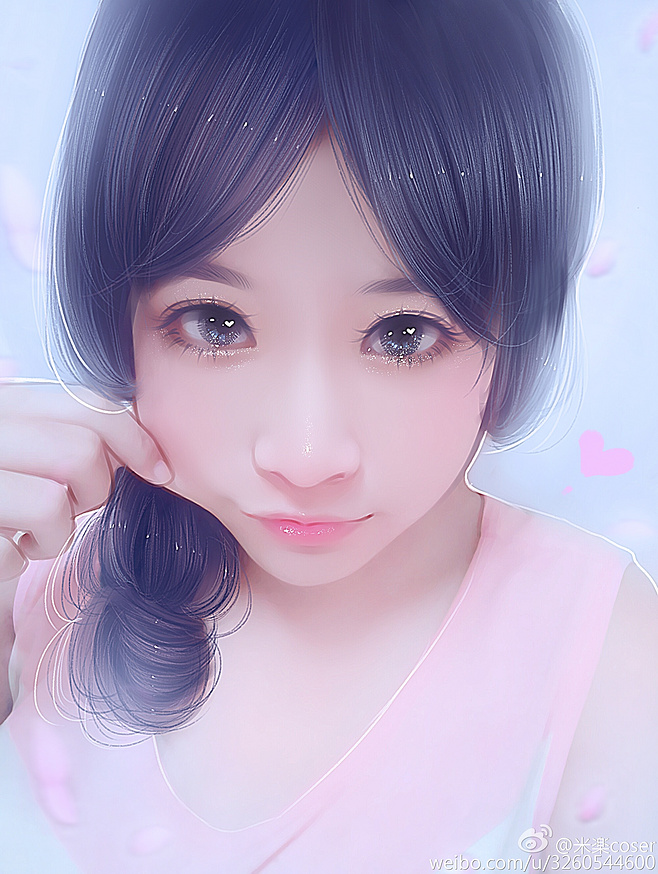 相片转手绘# #美女cg# #手绘美女.